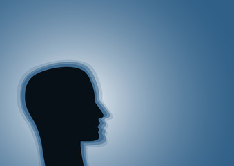 Vector head shaking.  Tremor of a person.