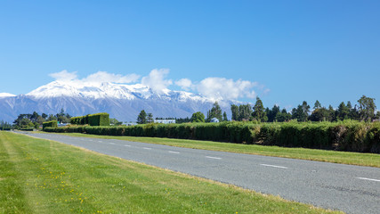 Mount Taylor and Mount Hutt scenery in south New Zealand