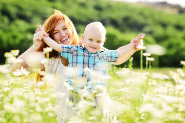   family fun in a field