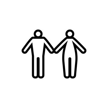 Vector image of a flat, isolated, linear icon of a man and a woman. Design icons for men and women.