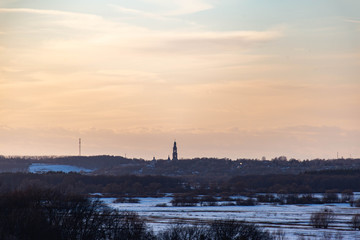 Obraz premium melting ice on the river in spring