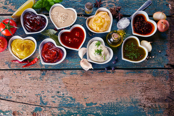 Large variety of marinades, sauces and spices