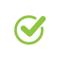 Check mark vector icon, approved ok symbol.