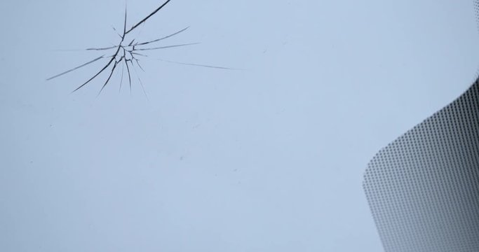 Smashed windscreen needing replacing