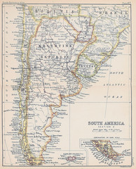Fototapeta premium Stara mapa. Grawerowany obraz
