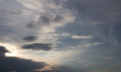 Fototapeta na wymiar Beautiful sunset in the clouds, bright sun