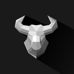 bull polygon logo design vector illustration