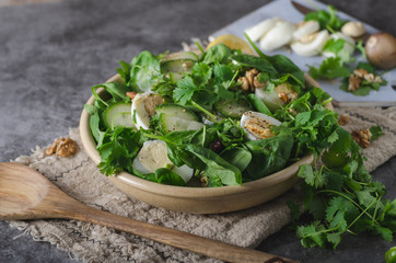 Homemade eggs spinach salad