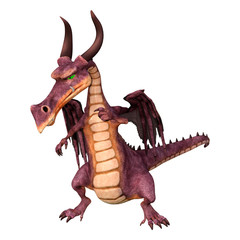 Naklejka premium 3D Rendering Fairy Tale Dragon on White