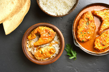 Fish curry with rice