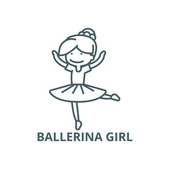 Ballerina girl,balet dancer line icon, vector. Ballerina girl,balet dancer outline sign, concept symbol, illustration © iconsgraph