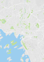 City map Oslo, color detailed plan, vector illustration - obrazy, fototapety, plakaty