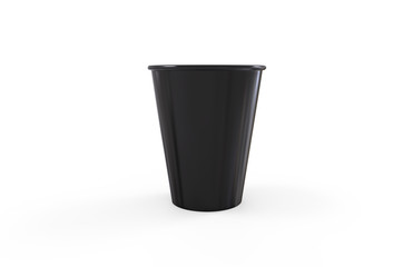 Disposable paper glass for coffee, tea, juice and water, mock up template on isolated white background, 3d illustration