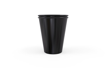 Disposable paper glass for coffee, tea, juice and water, mock up template on isolated white background, 3d illustration