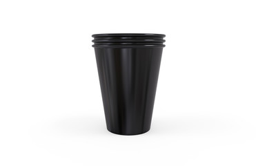 Disposable paper glass for coffee, tea, juice and water, mock up template on isolated white background, 3d illustration