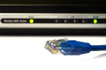 Modern WiFi Modem Router ADSL with LAN Cable rj45