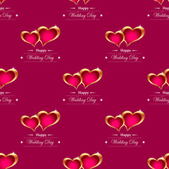 Golden hearts background vector
