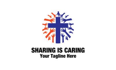 Fototapeta na wymiar Sharing is Caring Logo