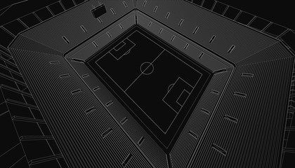 3D wireframe of stadium or sport arena. vector © Aomarch