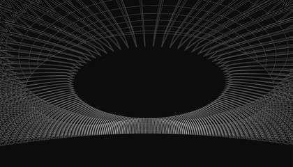 3D wireframe of stadium or sport arena. vector © Aomarch