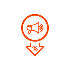 Discount, price, sales discount, shopping,offer,  business product discount orange color icon