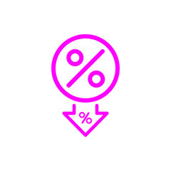 Discount, price, sales discount, shopping,offer,  business product discount magenta color icon