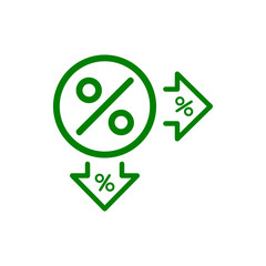 Discount, price, sales discount, shopping,offer,  business product discount green color icon