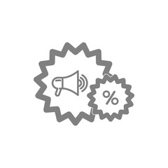 Discount,price,sale, shopping,offer,  business product discount grey color icon
