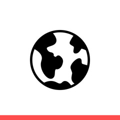 Earth icon vector isolated on white background, world symbol