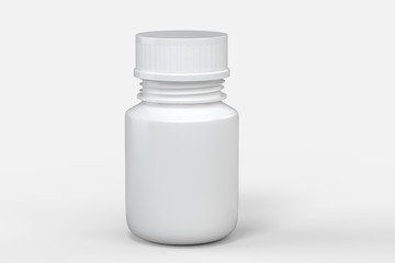 3d rendering, white medicine bottle, pill bottle