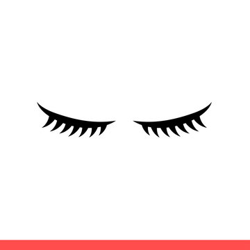 Eyelash icon vector isolated on white background