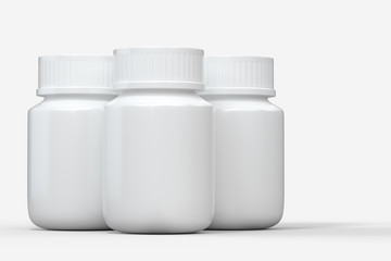 3d rendering, white medicine bottle, pill bottle