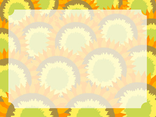 ひまわりのベクターイラスト枠