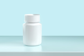 3d rendering, white medicine bottle, pill bottle