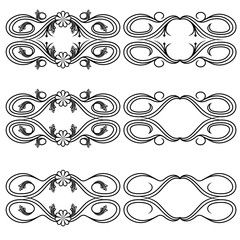 Fototapeta premium Set of floral border design elements