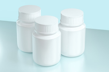 3d rendering, white medicine bottle, pill bottle