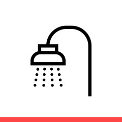 Shower icon vector isolated on white background