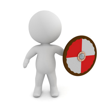 3D Character with viking shield