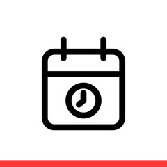 Calendar icon vector isolated on white background, date symbol
