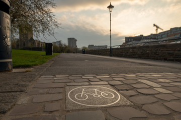 Cycle path in Bristol, UK