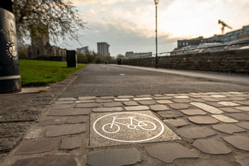 Cycle path in Bristol, UK