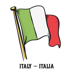 Vintage engraving style Italy flag vector illustration