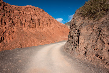 Wild desert road in Argentina.