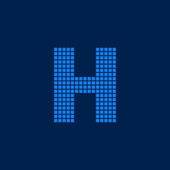 Vector Logo Letter H Small Blocks
