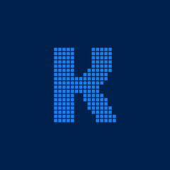 Vector Logo Letter K Small Blocks