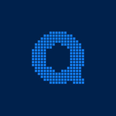 Vector Logo Letter Q Small Blocks