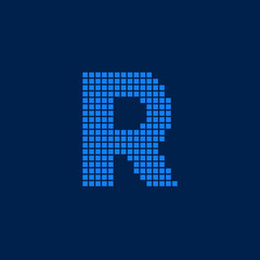 Vector Logo Letter R Small Blocks