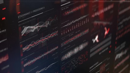 High frequency trading, AI trading, stock market data monitored by computers. HFT, algorithmic trading at high speeds