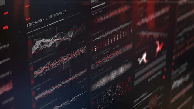 High frequency trading, AI trading, stock market data monitored by computers. HFT, algorithmic trading at high speeds