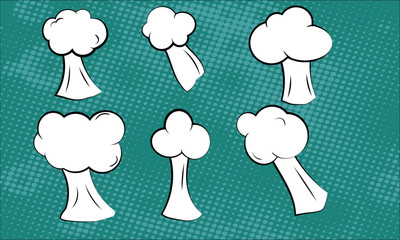 chmurki, chmury, clouds, cartoon, kreskówkowe, ikony, komiks © Joanna